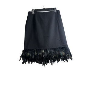 Nicole Miller Black Feather Skirt Women's 8 Parties New Year Holidays Outfit!